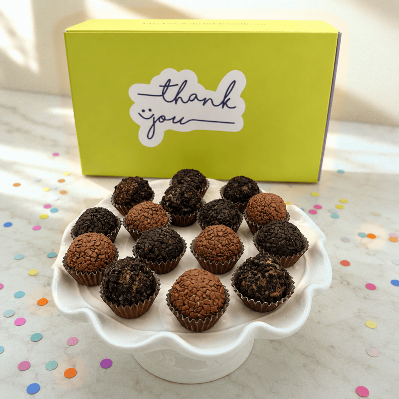 Thank You Chocolate Lovers Brigadeiros — handcrafted Brazilian brigadeiro gift