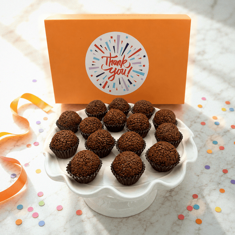 Thank You Milk Chocolate Brigadeiros — handcrafted Brazilian brigadeiro gift