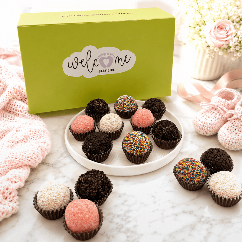 Baby Girl Classic Celebration Brigadeiros — handcrafted Brazilian brigadeiro gift