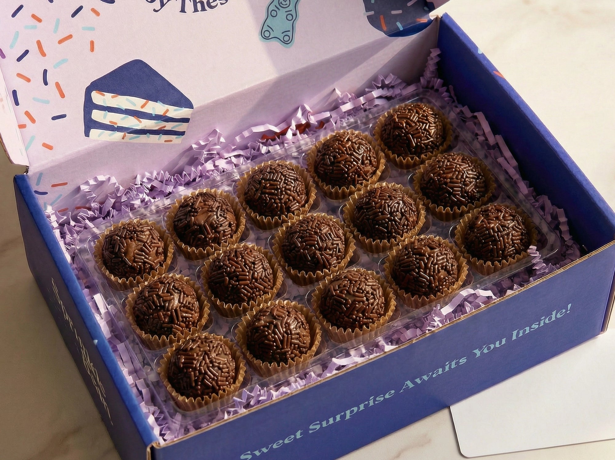 Classic brigadeiro gift box with handcrafted Brazilian chocolate bites in signature packaging